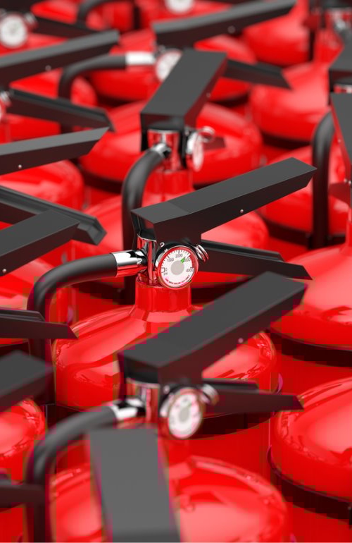 Testen Lithium-Ion brandblussers