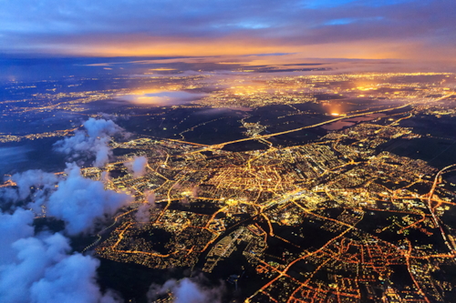 World illuminated by lights