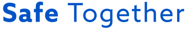Blue “Safe Together” text on a white background.
